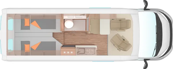 Tagesgrundriss Weinsberg CaraBus 630 ME EDITION [FIRE]