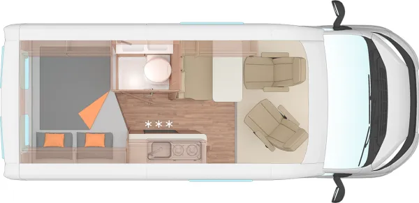 Tagesgrundriss Weinsberg CaraBus GREY 540 MQ EDITION [FIRE]