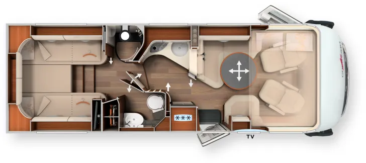 Grundriss Tag Carthago chic e-line I 50 LE DA Modell 2026 Mercedes Benz