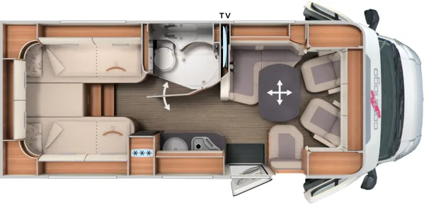 Tagesgrundriss Carthago C1-tourer T 143 KB-LE comfort 4.2t Tagesgrundriss Carthago C1-tourer T 143 KB-LE comfort 4.2t