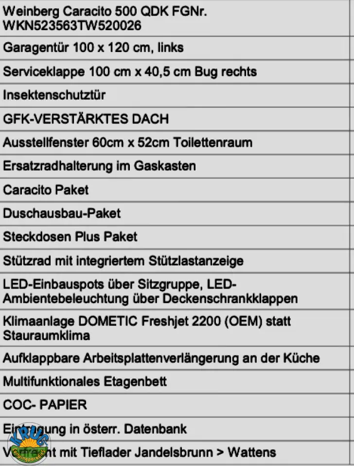 Fahrzeugbild Weinsberg CaraCito 500 QDK #13