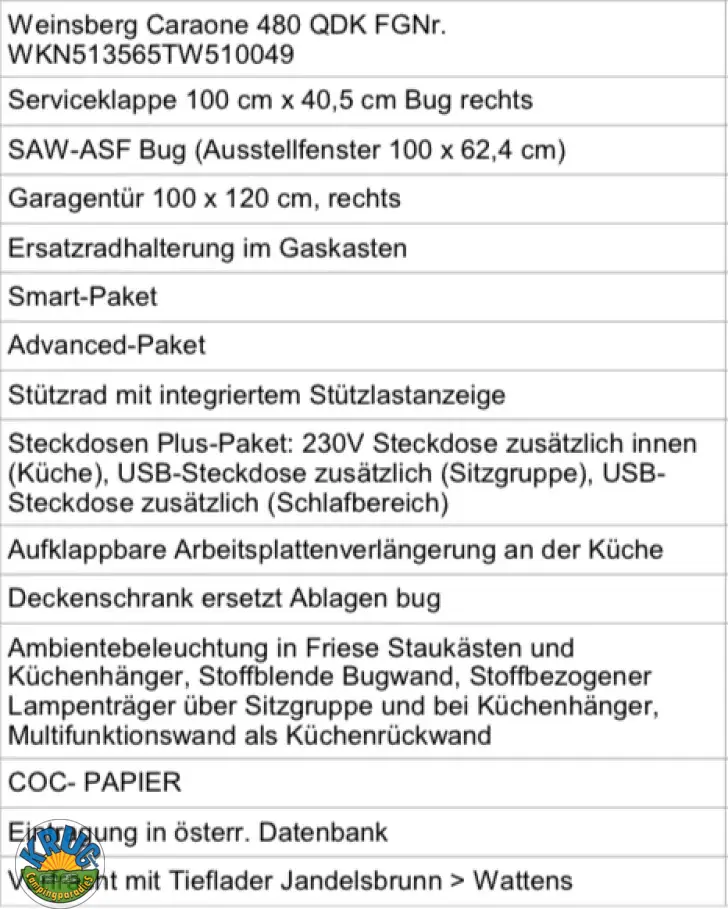 Fahrzeugbild Weinsberg CaraOne 480 QDK #13