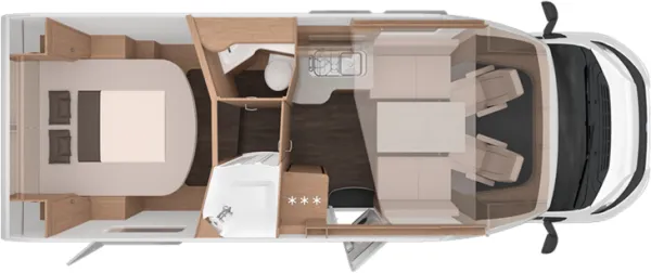 Tagesgrundriss Knaus L!VE WAVE 700 DX Platinum Selection