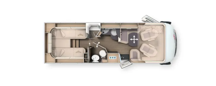 Grundriss Tag Carthago C2-tourer I 147 RB-LE "L" comfort 4.2t Modell 2026