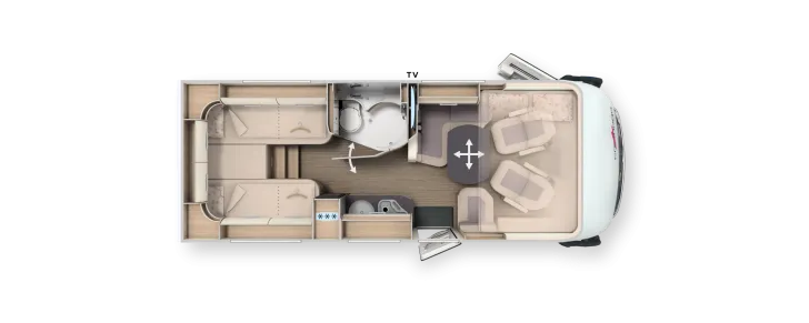 Grundriss Tag Carthago C2-tourer I 143 KB-LE lightweight 3.5t Modell 2026 Mercedes Benz
