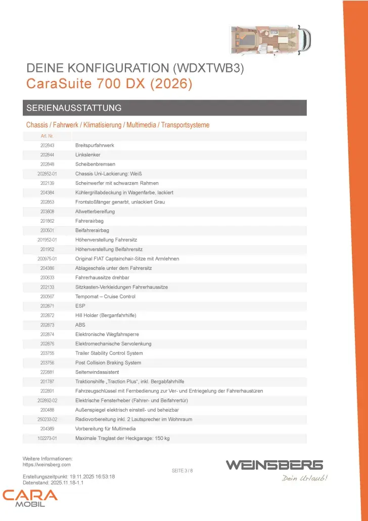 Fahrzeugbild Weinsberg CaraSuite 700 DX Im Zulauf #5