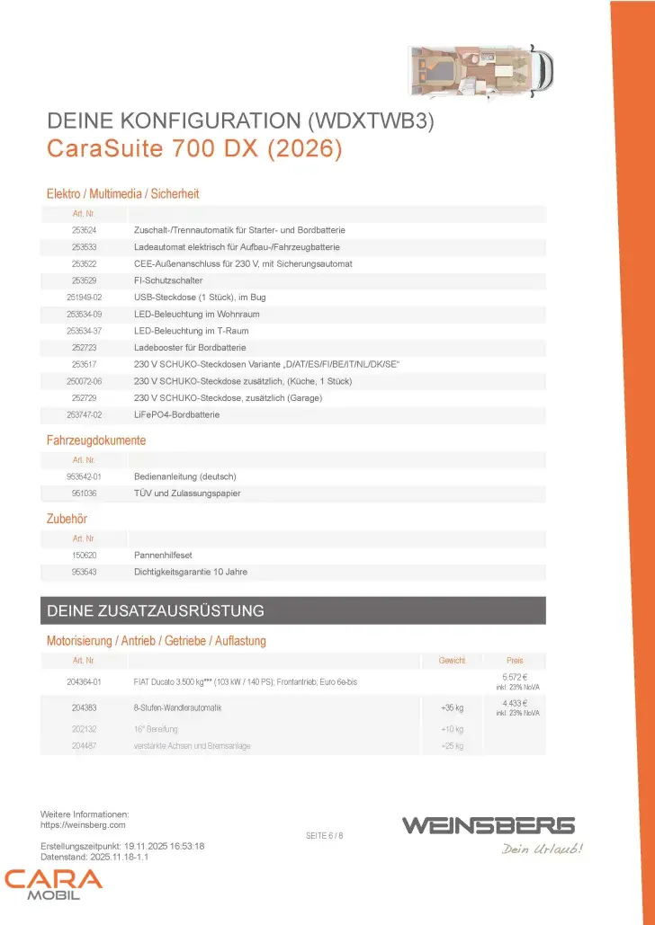 Fahrzeugbild Weinsberg CaraSuite 700 DX Im Zulauf #8
