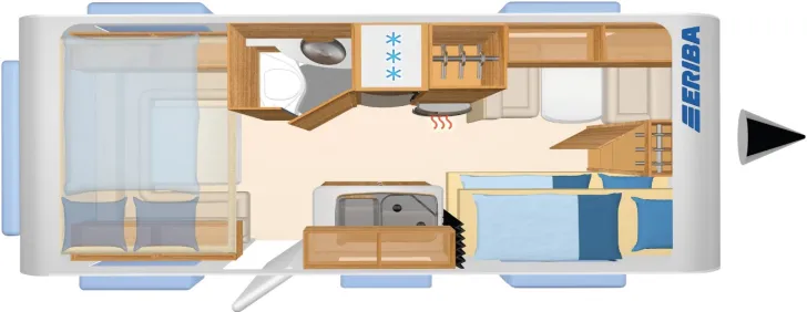 Grundriss Tag Hymer Eriba Living 555 XL gut gepflegt