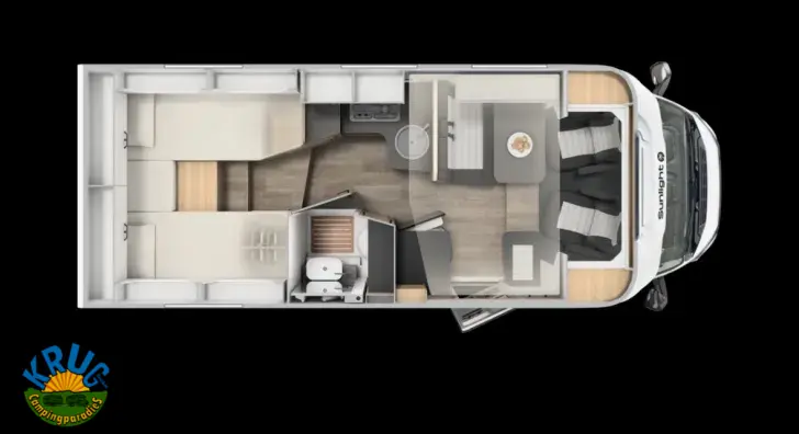 Grundriss Tag Sunlight T TS67 5 Sitzplätze & Dometic kLIMA