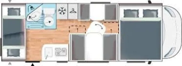 Grundriss Tag Chausson Alkoven C656 Sehr guter Zustand,