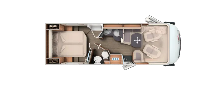 Grundriss Tag Carthago C2-tourer I 148 RB-QB "L" comfort 4.2t