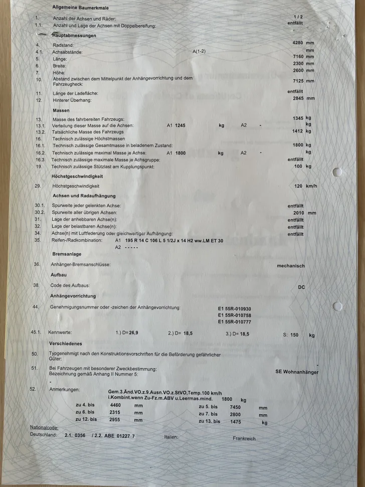 Grundriss Tag Hymer Eriba Nova GL 495 GL