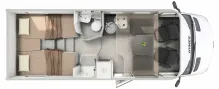Grundriss Nacht Hymer GT-S 685 Face-to-Face, Raumbad, Autom.